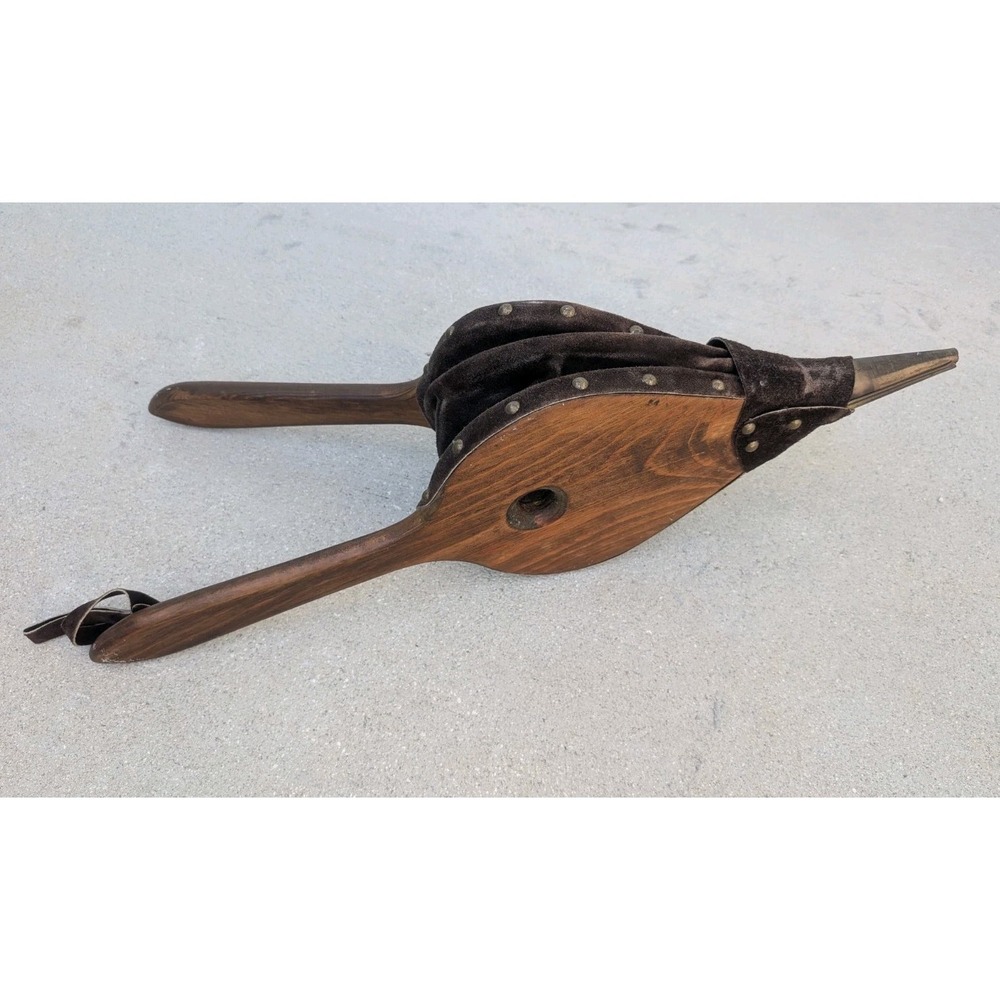 Johnny Beard Co. Style Fireplace Bellows 25" Hand Crafted Wood, Leather, Brass
